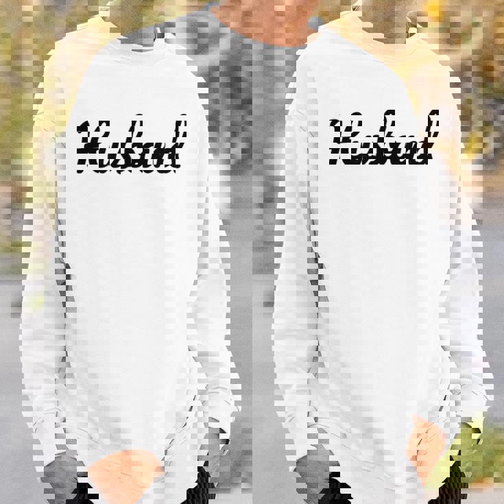 メンズ 【Husband】旦那 夫 シンプル おしゃれ 英語 英文字 夫婦お揃い 結婚祝い カップル ペアルック おもしろ ペア スウェットシャツ 彼への贈り物