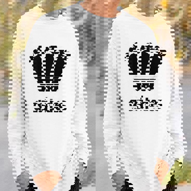 【バックプリント・背中側】アシデス Asides 足です。【変なデザイン屋さん】スポーツ ブランド パロディ 面白 スウェットシャツ 彼への贈り物