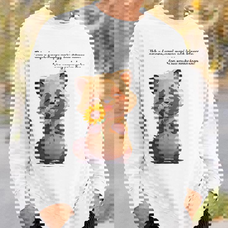 ありがとうのタヌキ ひまわりver 父の日 アニマルグラフィック 感謝 たぬき 花と狸 スウェットシャツ 彼への贈り物