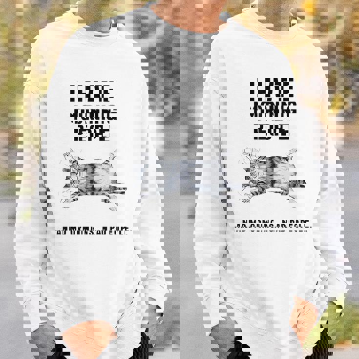 おかしな怠惰な猫 私は朝の人と朝と人が嫌いです スウェットシャツ 彼への贈り物