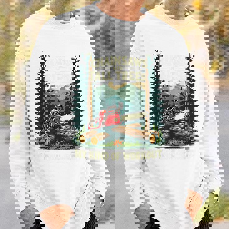 おもしろ林業チェーンソー 背の高い木 ワークアウト ロギング 生活 スウェットシャツ 彼への贈り物