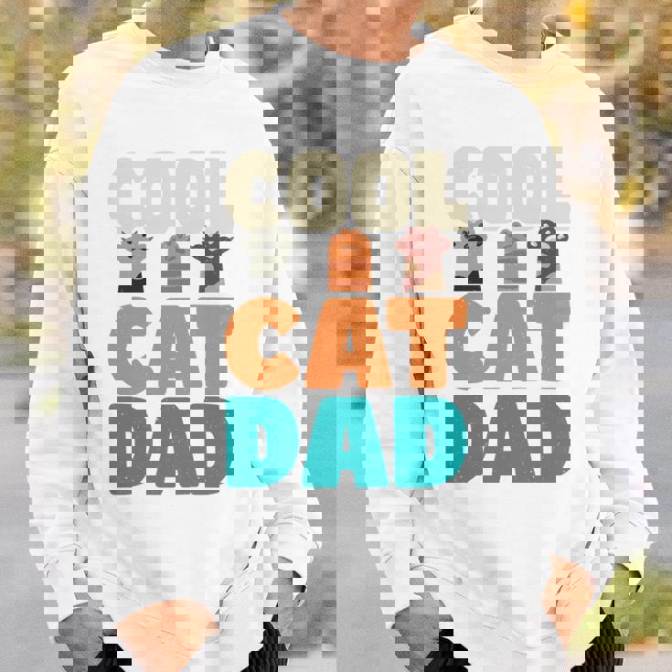 かっこいい猫お父さん面白い猫好きの男性 長袖tシャツ スウェットシャツ 彼への贈り物