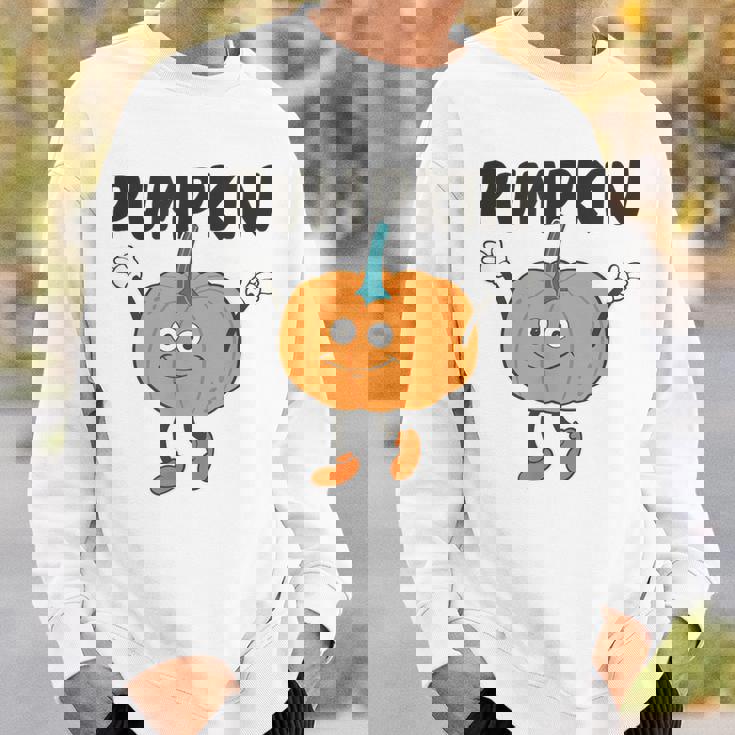 かぼちゃ Pumpkin キャラクター 顔 イラスト かわいい おもしろ シンプル ゆるい 野菜 ゆるキャラ スウェットシャツ 彼への贈り物