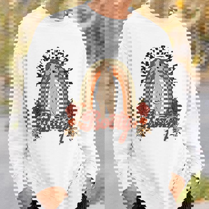 かわいいお尻 面白い ハロウィン ゴースト レトロ ヴィンテージ スタイル スウェットシャツ 彼への贈り物