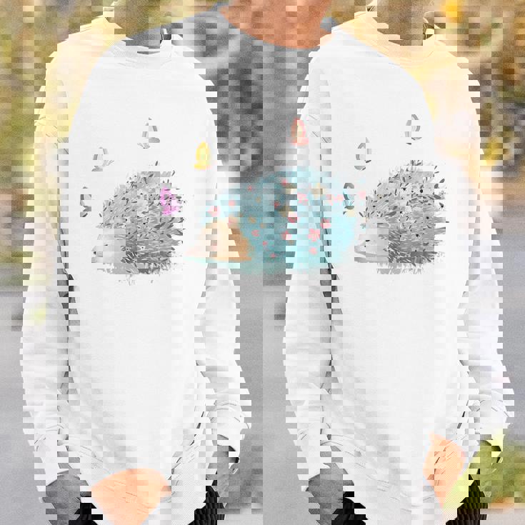 かわいいハリネズミ蝶 ティーンエイジガールギフト スウェットシャツ 彼への贈り物