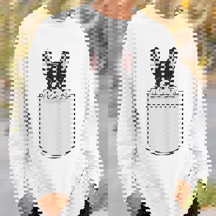 かわいいフレンチブルドッグポケット：いじめっ子の飼い犬とフレンチブルドッグの恋人 スウェットシャツ 彼への贈り物