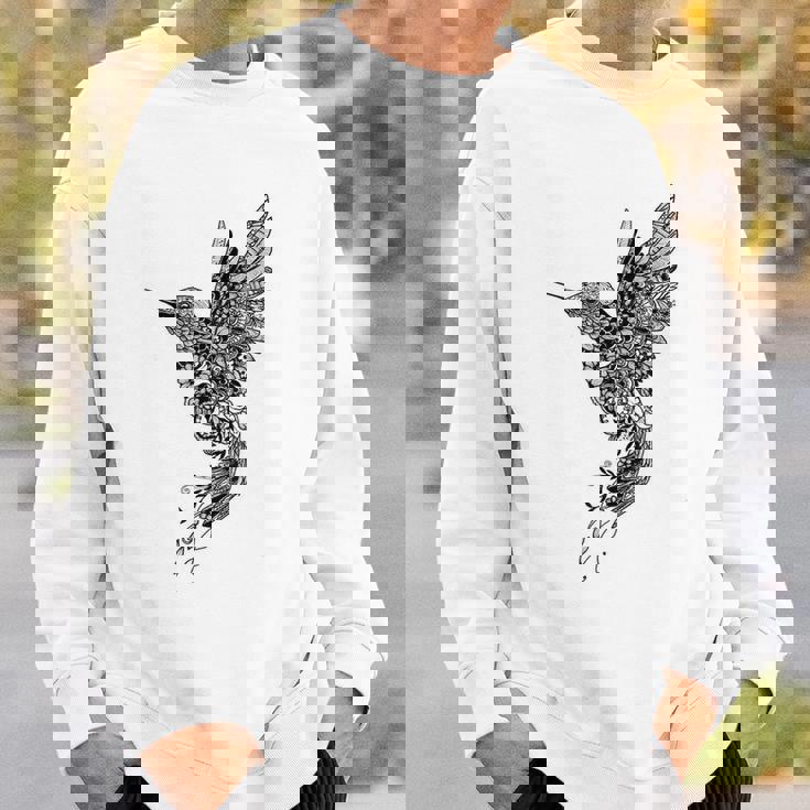 かわいいマンダラ ハチドリ レディース メンズ シャツ スウェットシャツ 彼への贈り物