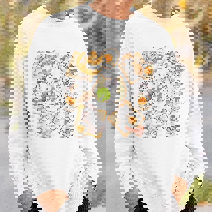 かわいい猫のパンおかしな猫と卵好き。 スウェットシャツ 彼への贈り物