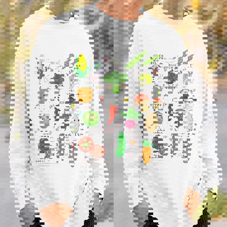 かわいい野菜 かわいい野菜 ヘルシーフード 食べる ビーガン スウェットシャツ 彼への贈り物