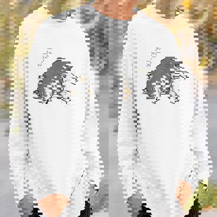 すやすや眠る黒柴 柴犬のドット絵 スウェットシャツ 彼への贈り物