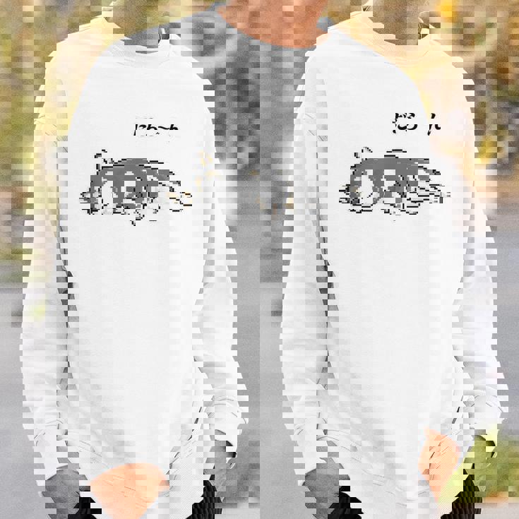 だらーんとくつろいでいる黒柴 柴犬のドット絵 スウェットシャツ 彼への贈り物