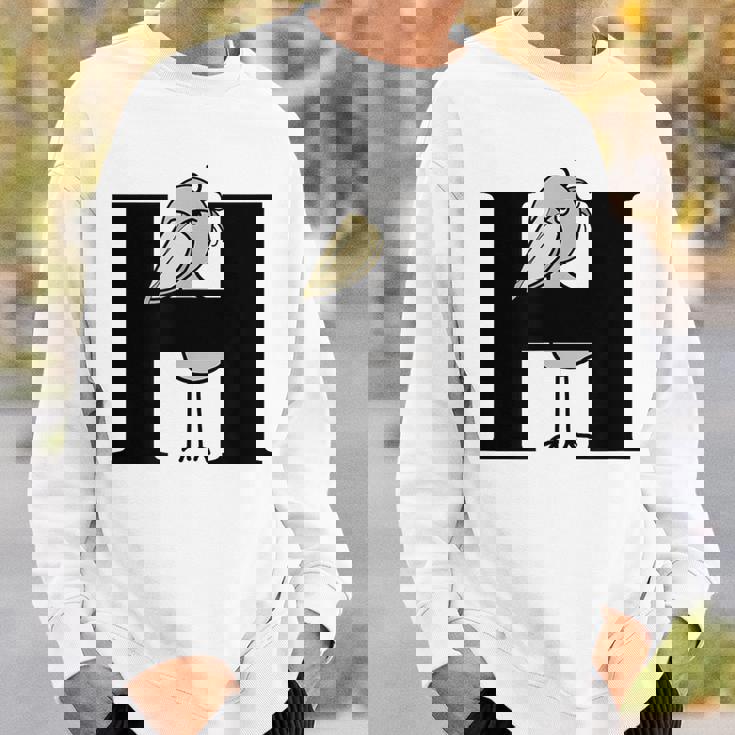 みんな大好きハシビロコウ 動かない鳥 はしび郎クラブ Hアルファベット ロゴ スウェットシャツ 彼への贈り物