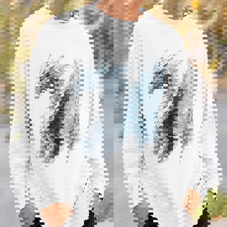 アイスドラゴン グラフィック 神話アート アイスドラゴン スウェットシャツ 彼への贈り物