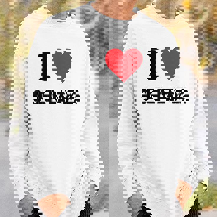 アイハート 沖縄 日本 大好き 日本土産アイテム スウェットシャツ 彼への贈り物