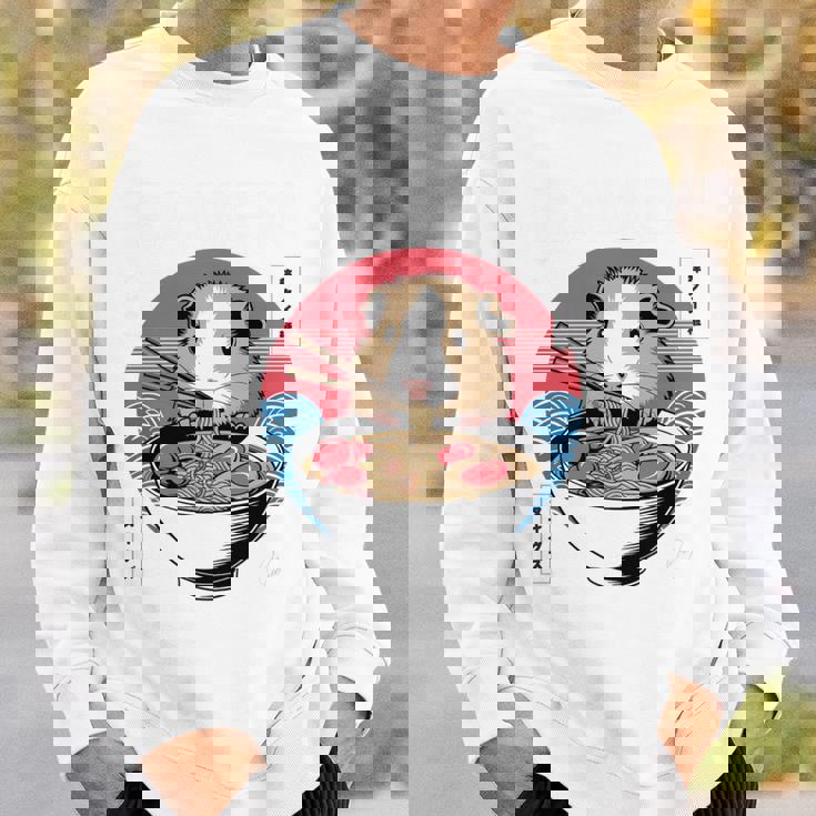 アニメ モルモット 漫画 カワイイ ねこ 日本のラーメン モルモット 長袖tシャツ スウェットシャツ 彼への贈り物