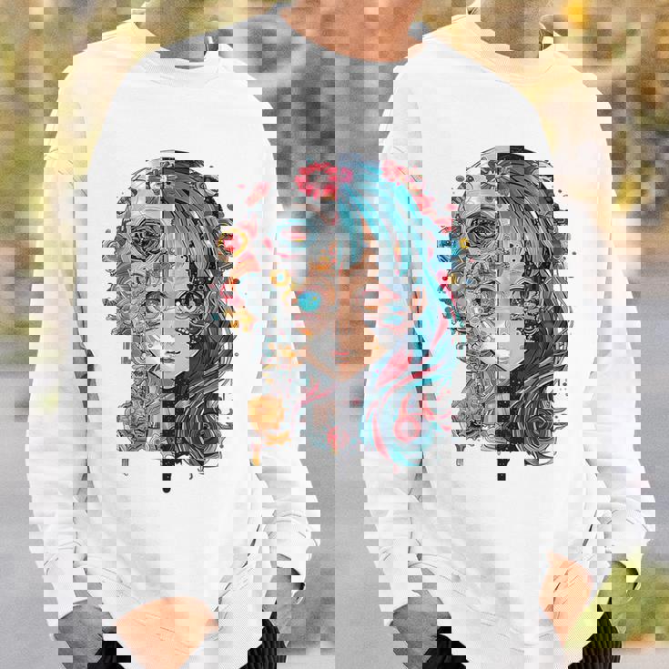 アニメ 漫画 モチーフ カラフル イラスト アニメ スウェットシャツ 彼への贈り物