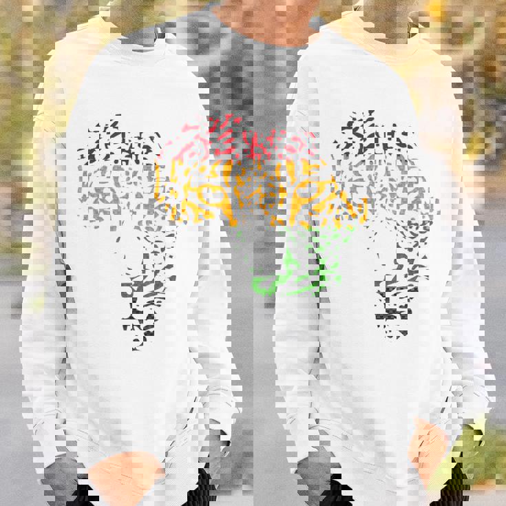 アフリカ地図 ヒョウ柄 アフリカラスタカラー スウェットシャツ 彼への贈り物