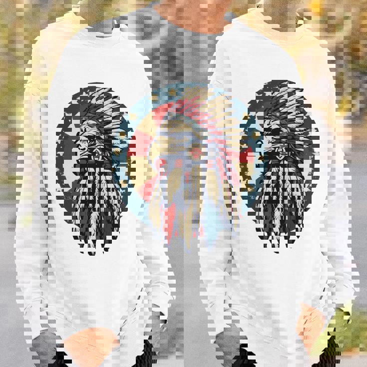 アメリカンイーグル チーフ インディアン ヘッドドレス ネイティブイーグル 長袖tシャツ スウェットシャツ 彼への贈り物