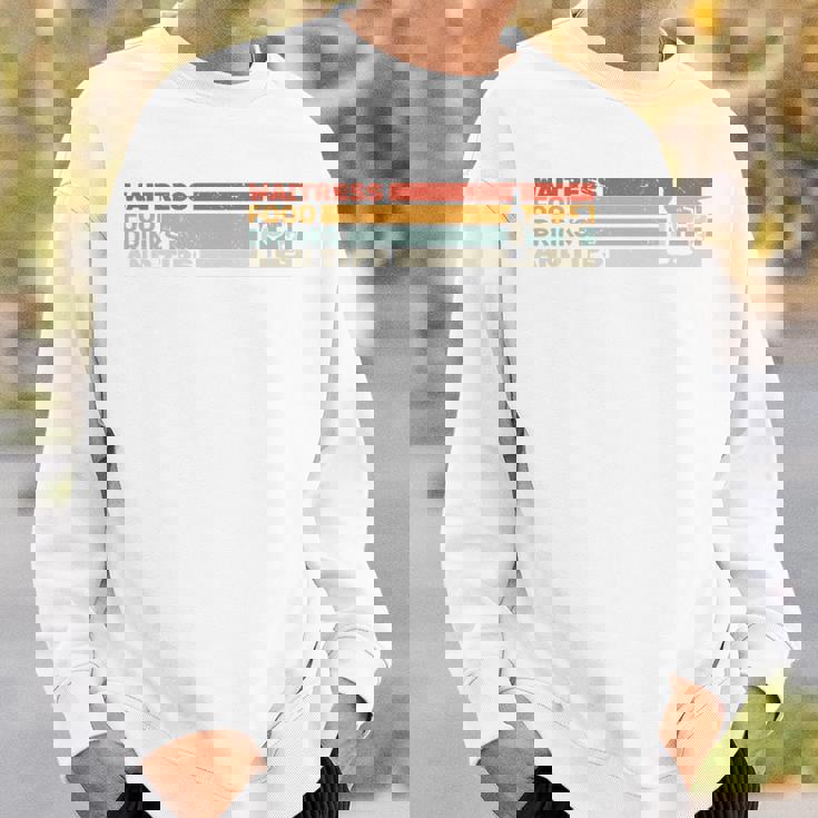 ウェイトレス 食べ物 飲み物とヒント レトロ ウェイティングスタッフ ウェイター 長袖tシャツ スウェットシャツ 彼への贈り物