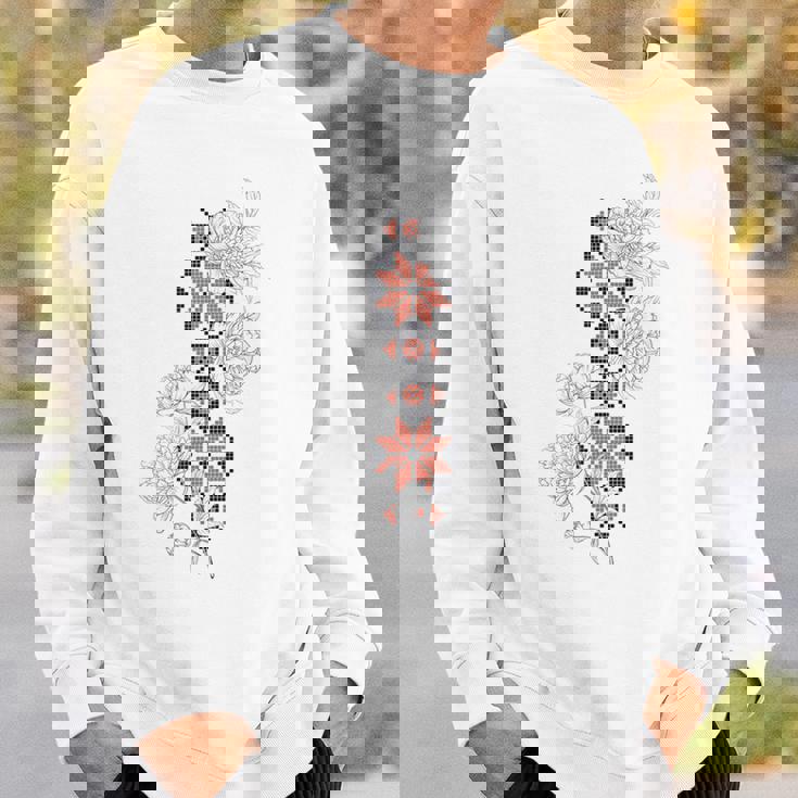 ウクライナ刺繍タトゥーローズ ウクライナの自由 スウェットシャツ 彼への贈り物