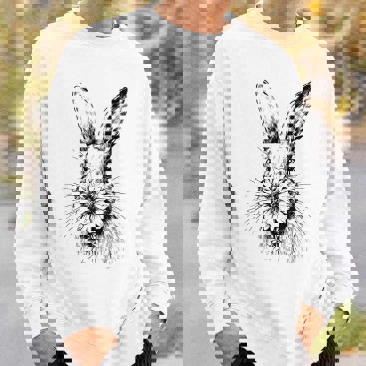 ウッドランド バニー コテージコア 花 春 素朴なイースター スウェットシャツ 彼への贈り物