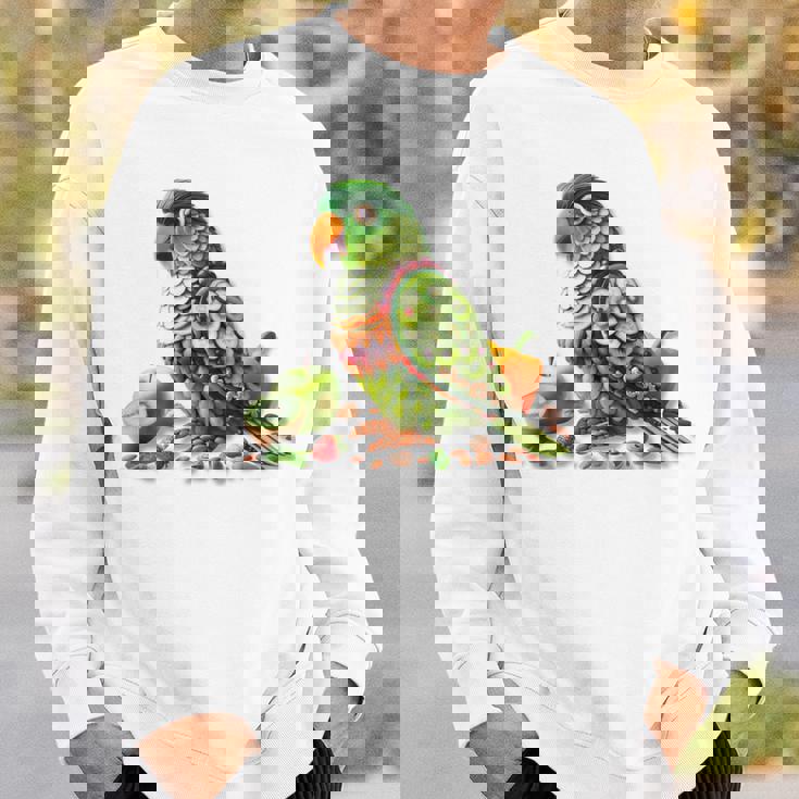 ウロコインコ フルーツアート トロピカル キウイ りんご ナッツ スウェットシャツ 彼への贈り物