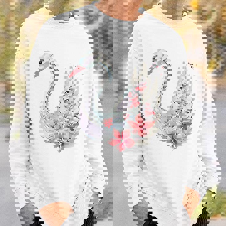 エレガントな白鳥の花 スウェットシャツ 彼への贈り物