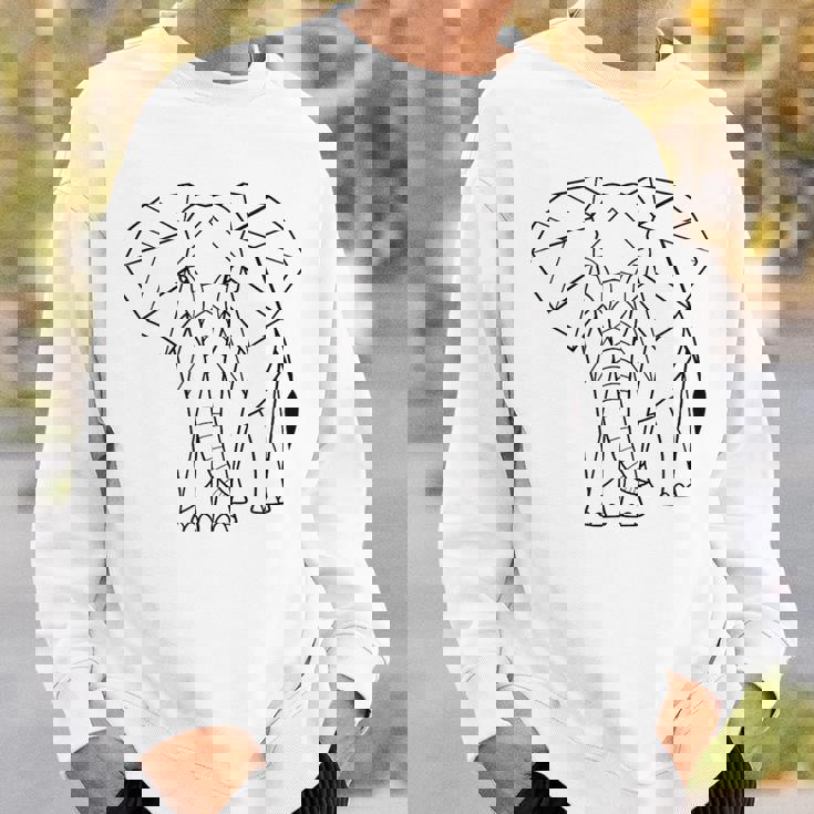 エレファントtシャツ、幾何学象クッション象 スウェットシャツ 彼への贈り物