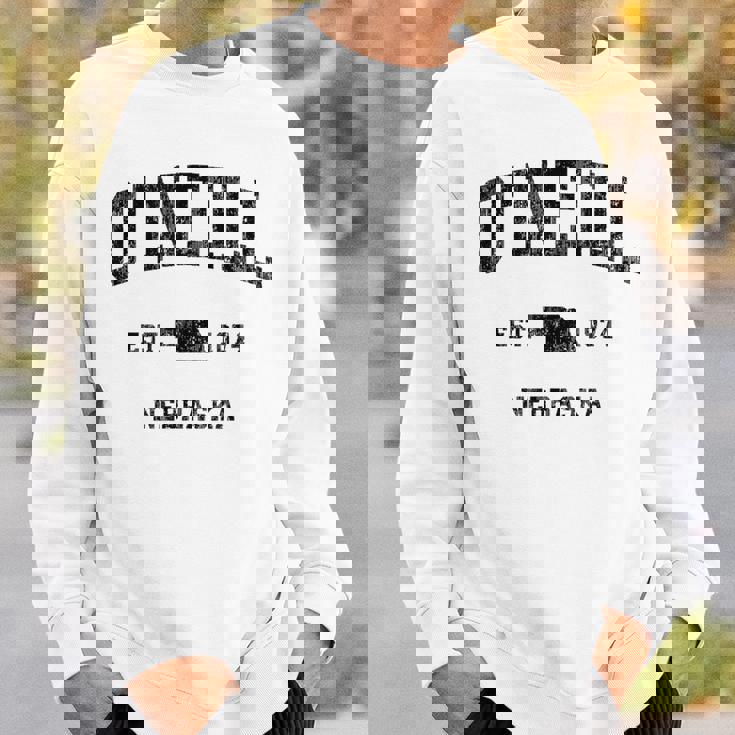 オニール ネブラスカ Ne ビンテージ アスレチック ブラック スポーツデザイン スウェットシャツ 彼への贈り物