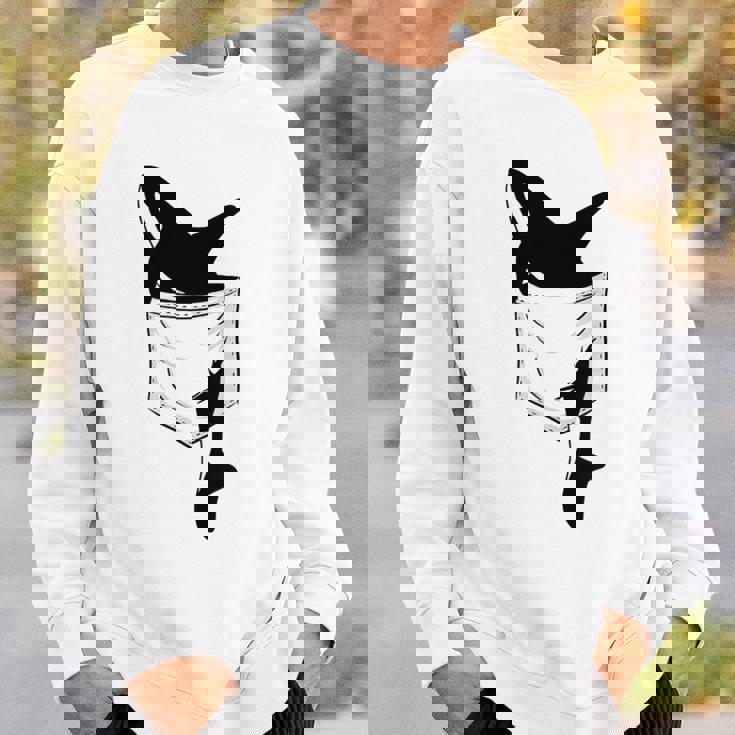 カジュアルなシャチ 面白いオルカをポケットに スウェットシャツ 彼への贈り物