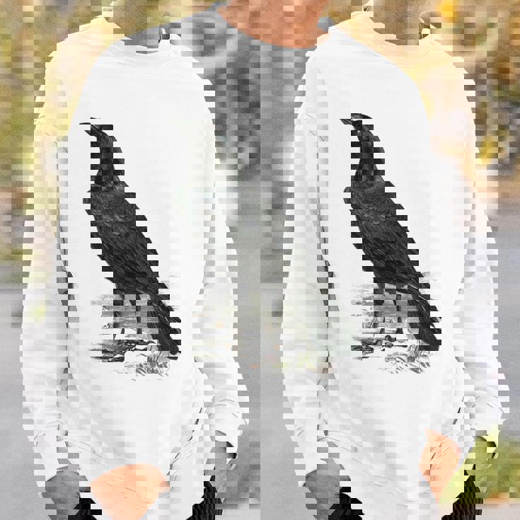 カラス ビンテージ イラスト カラス スウェットシャツ 彼への贈り物