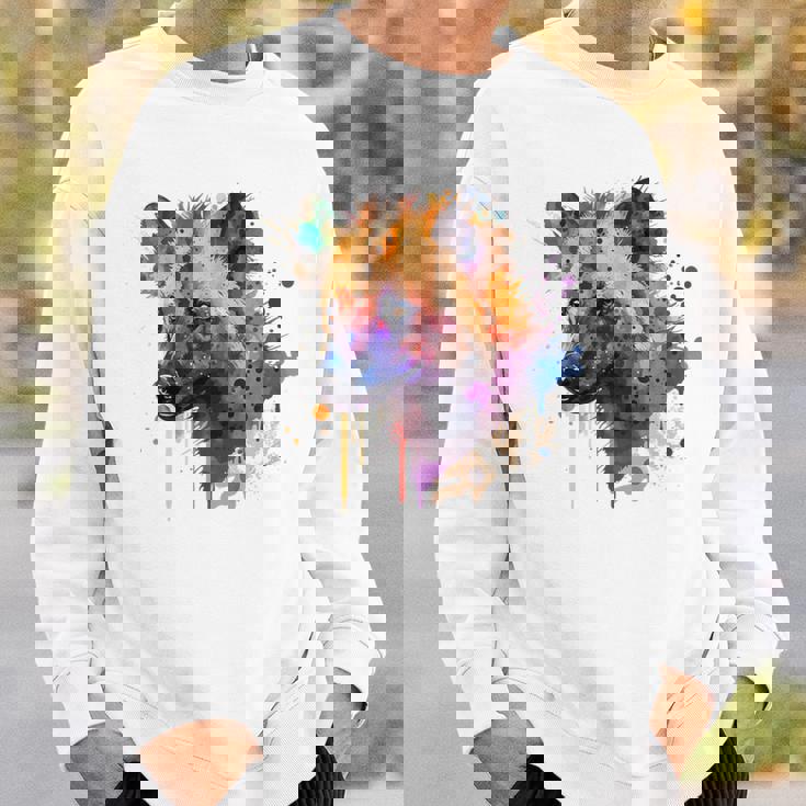 カラフルなハイエナプレデター 水彩画携帯電話ケース スウェットシャツ 彼への贈り物