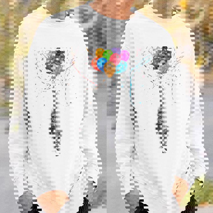 カラフルな顔 赤ちゃん オランウータン ハンギングバルーン グラフィック 猿 スウェットシャツ 彼への贈り物