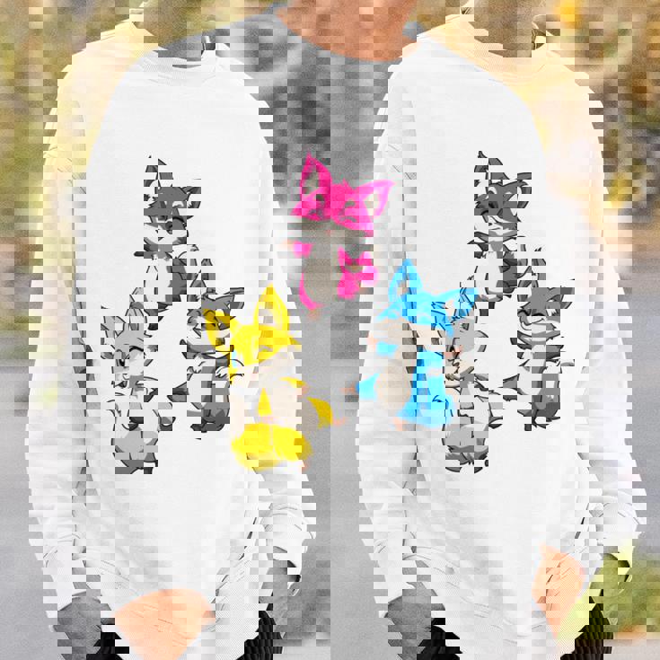 カワイイ・パンセクシュアル・プライド・フォックス 長袖tシャツ スウェットシャツ 彼への贈り物