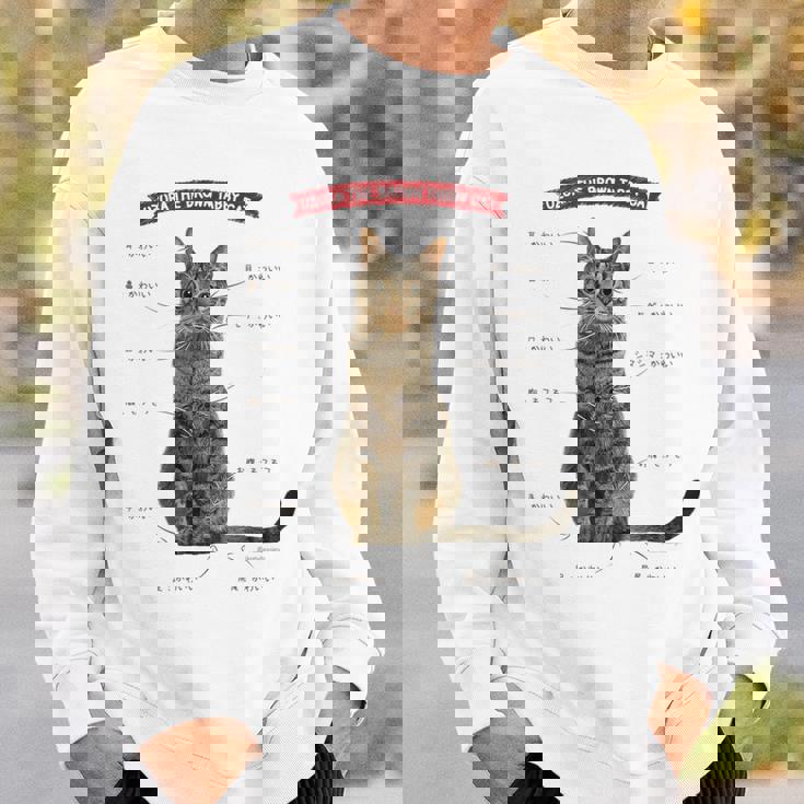 キジトラねこ、うずら 猫 キジトラ猫 鶉 かわいい Cat （ホワイト） スウェットシャツ 彼への贈り物