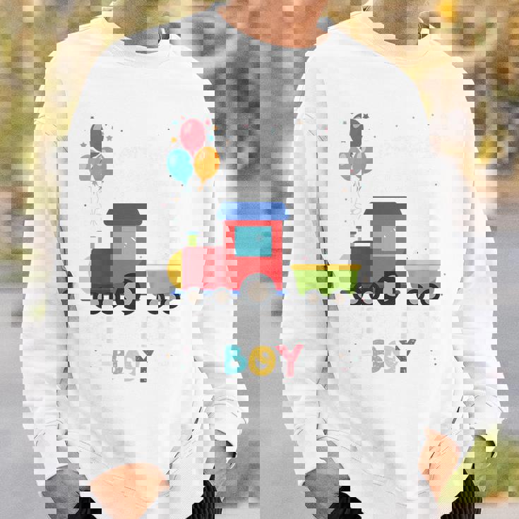 キッズ かっこいいチュー 3歳バースデーボーイ可愛い電車好き スウェットシャツ 彼への贈り物