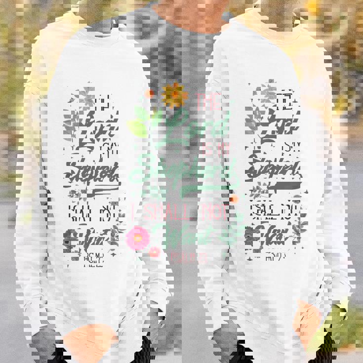 キリスト教聖書の詩 主は私の羊飼い 詩篇 23 花 スウェットシャツ 彼への贈り物