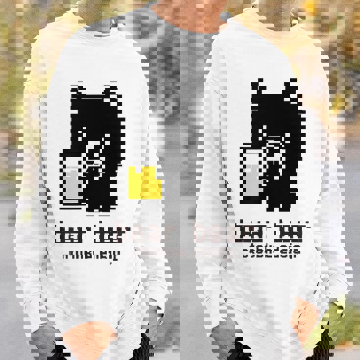 クマ ビール ドット絵 かわいい レトロ スウェットシャツ 彼への贈り物