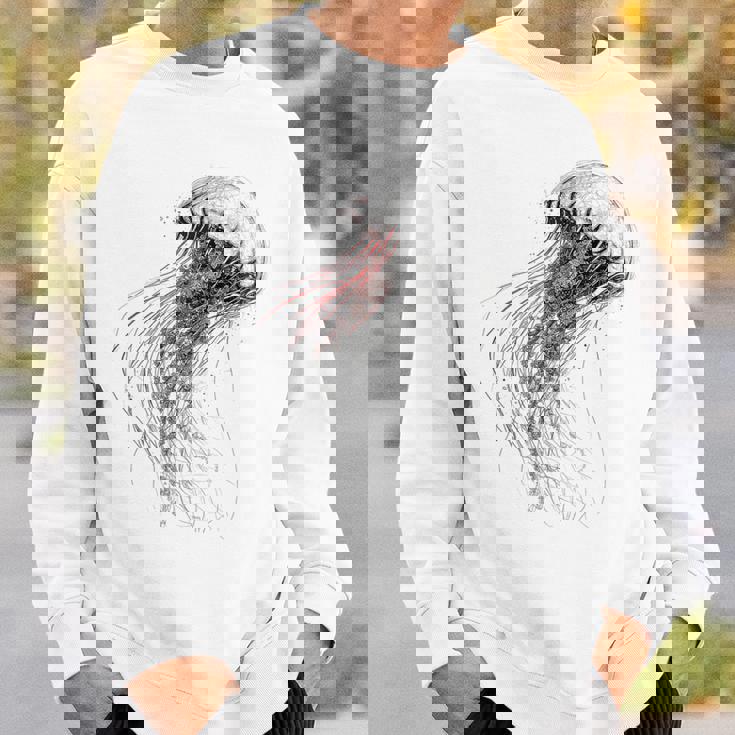 クラゲ 図面 グラフィック 動物 アート クラゲ スウェットシャツ 彼への贈り物