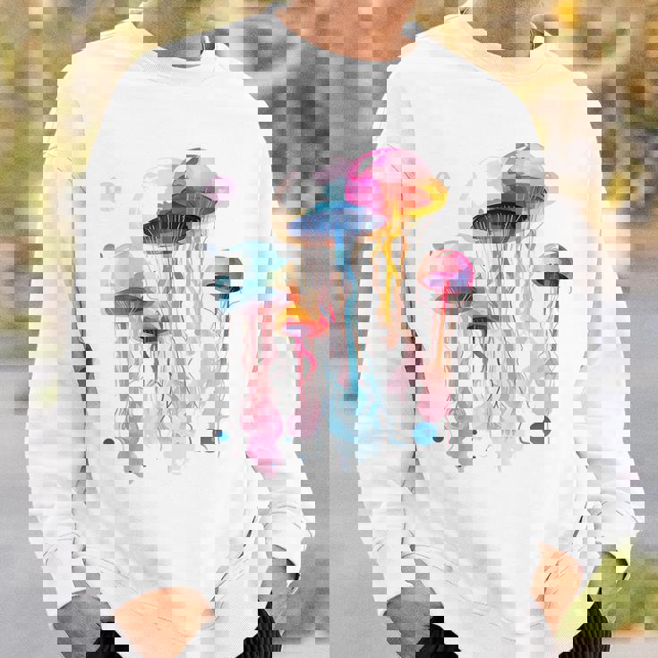 クラゲ 幾何学 動物 カラフル 抽象 アート クラゲ スウェットシャツ 彼への贈り物