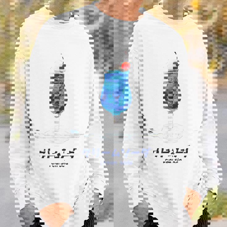 クリーム ソーダ ドリンク カタカナ 和 デザート 昭和 レトロ かわいい スウェットシャツ 彼への贈り物