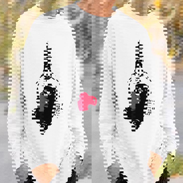 クレーンゲーム アーム Ufoキャッチャー 熊 ぬいぐるみ シルエット イラスト おもしろ Don't Catch Me スウェットシャツ 彼への贈り物