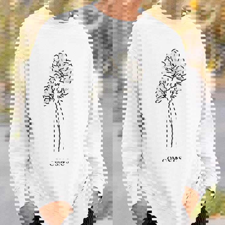 クール コスモス ボタニカル 花 かわいい コスモス 花好き スウェットシャツ 彼への贈り物