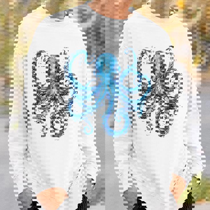 クール ブルー タコ 海 海 好き 触手 タコ好き スウェットシャツ 彼への贈り物