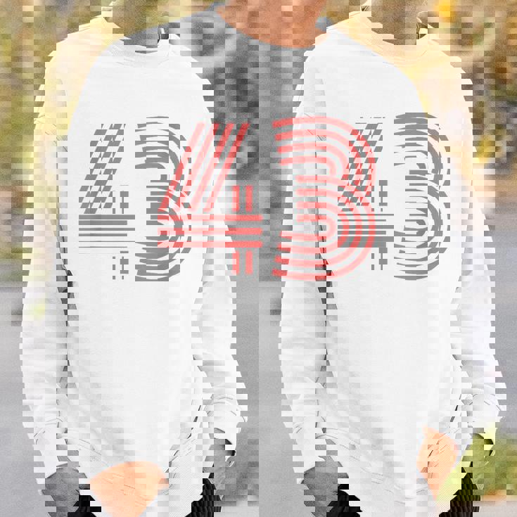 クールなレトロなレタリングジャージ、背番号43 Fourtythree スウェットシャツ 彼への贈り物