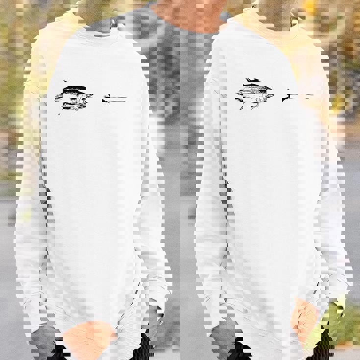 グラフィックフライフィッシングフックライン フィッシュマグロ スウェットシャツ 彼への贈り物