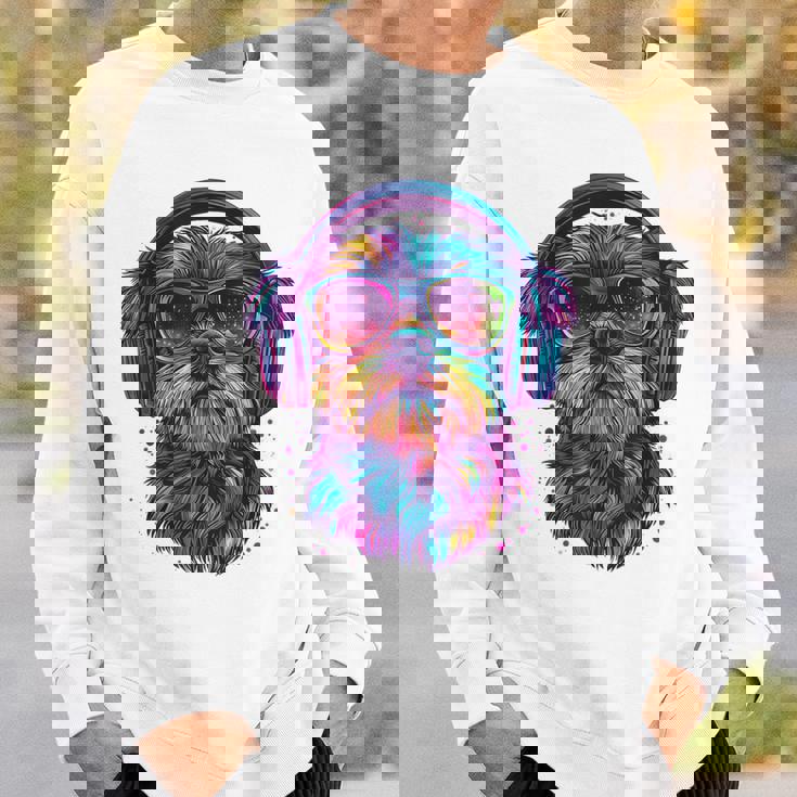 グリフォン ブリュッセロ 犬 音楽 ヘッドホン グリフォン ブリュッセル スウェットシャツ 彼への贈り物