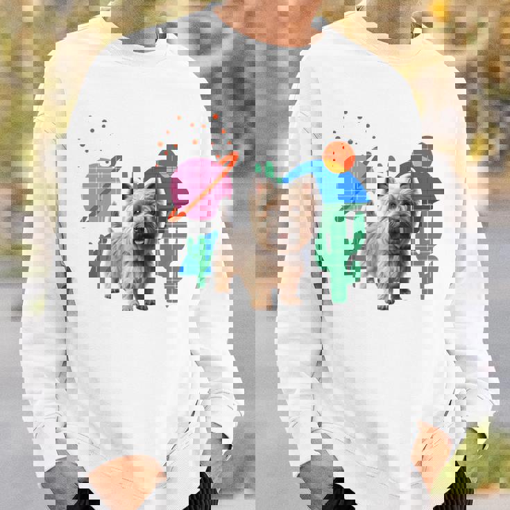 ケアンテリア デザートデザイン犬 長袖tシャツ スウェットシャツ 彼への贈り物