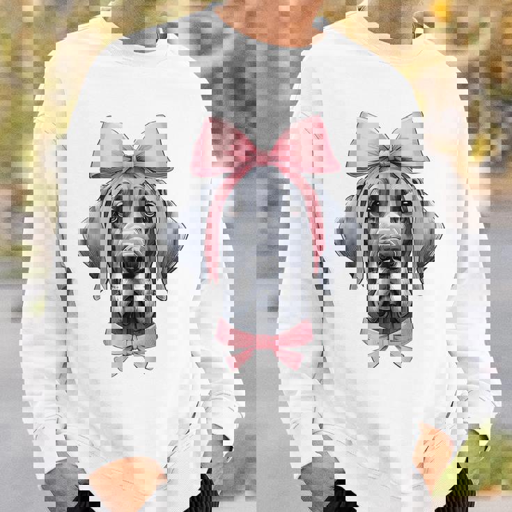 コケットボウ グレートデーン 犬 ママ ピンクリボン キュート 母の日 スウェットシャツ 彼への贈り物