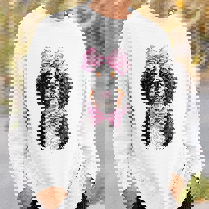 コケットボウ バーニーズマウンテンドッグ ママピンクリボンガール スウェットシャツ 彼への贈り物